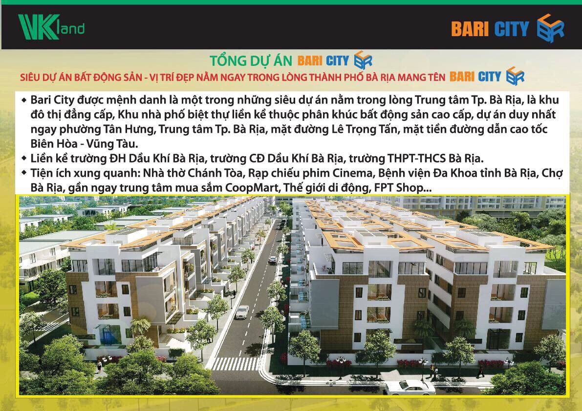 GIỚI THIỆU ĐẤT NỀN BARI CITY VŨNG TÀU