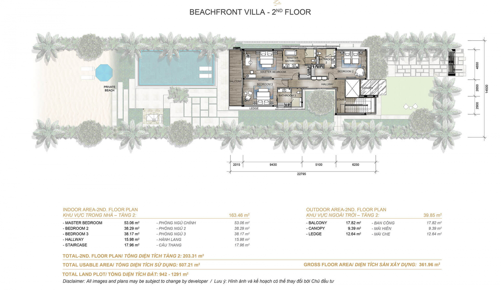 Beachfront Villa Melia Ho tram The Hamptons 4 phong ngu